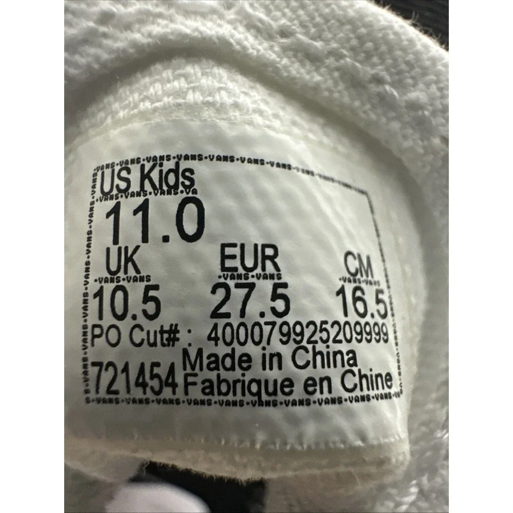 Vans Era Shoes Black & White Sneakers TODDLER Size 11
